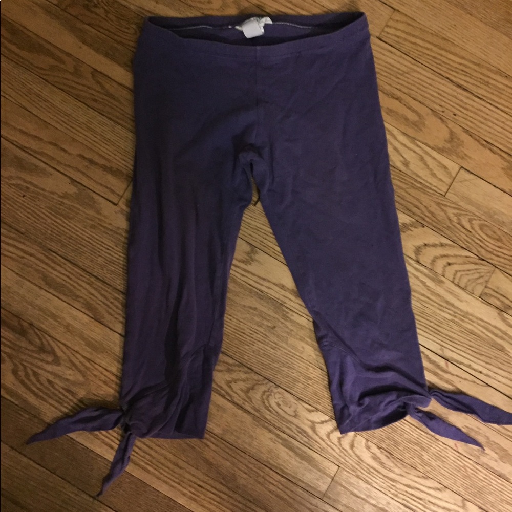Purple Hardtail Yoga Capris with ties